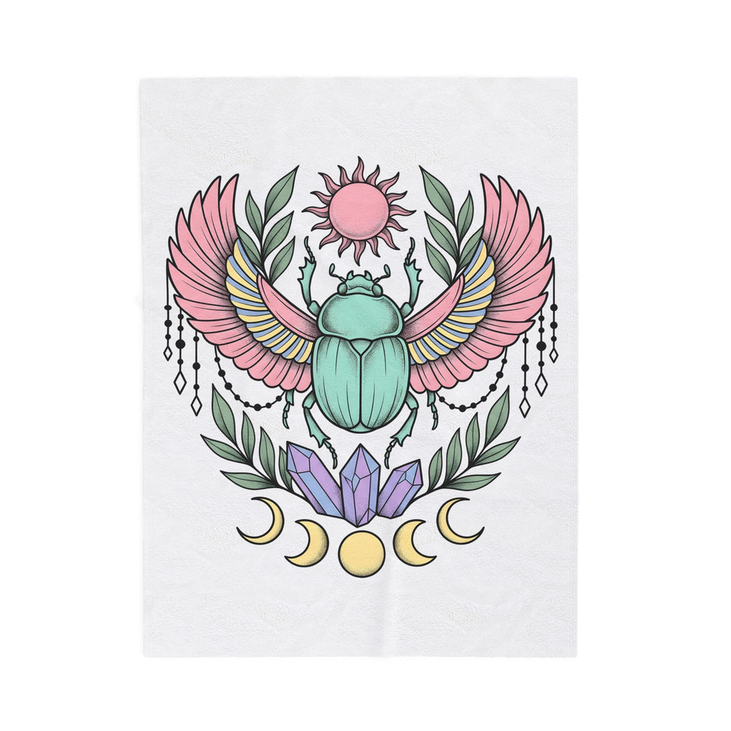 Scarab Bug Boho Chic Metaphysical Gift Tribal Beetle Bohemian Enthusiast Primitive Spiritual Blanket