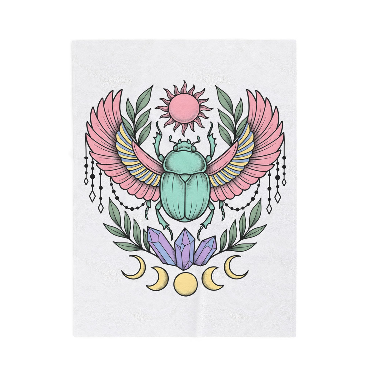 Scarab Bug Boho Chic Metaphysical Gift Tribal Beetle Bohemian Enthusiast Primitive Spiritual Blanket