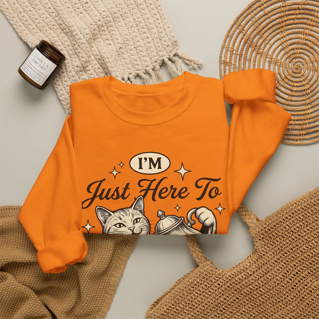 Feline Teapot Sweatshirt Cat Drink Gift Women Classic Sweatshirt Teapot T-Sh