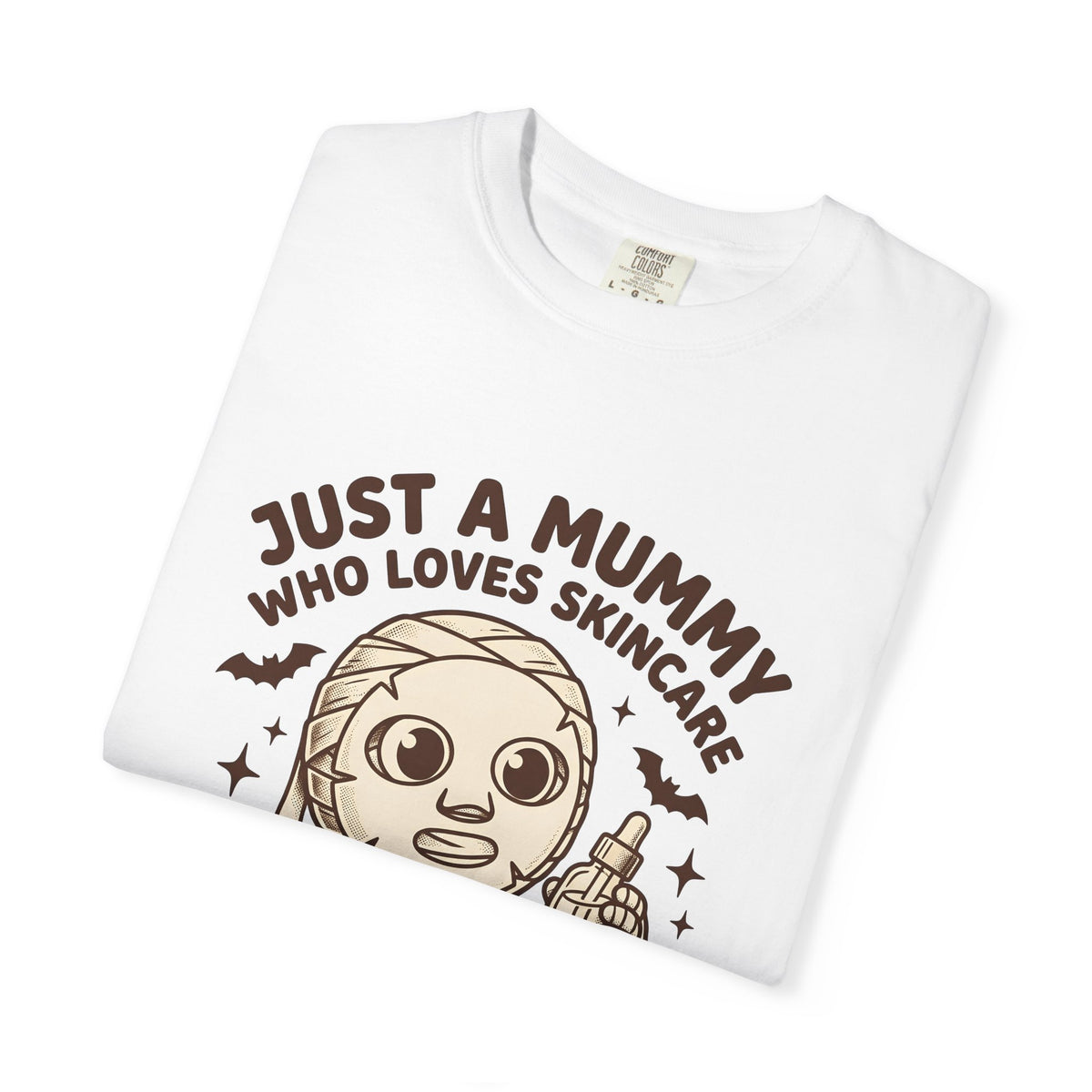 Mummy Costume T-Shirt Halloween Makeup Gift Women Animated T-Shirt Wrap T-Shirt Horror Fan Cartoon T-Shirt Cosmetics Graphic