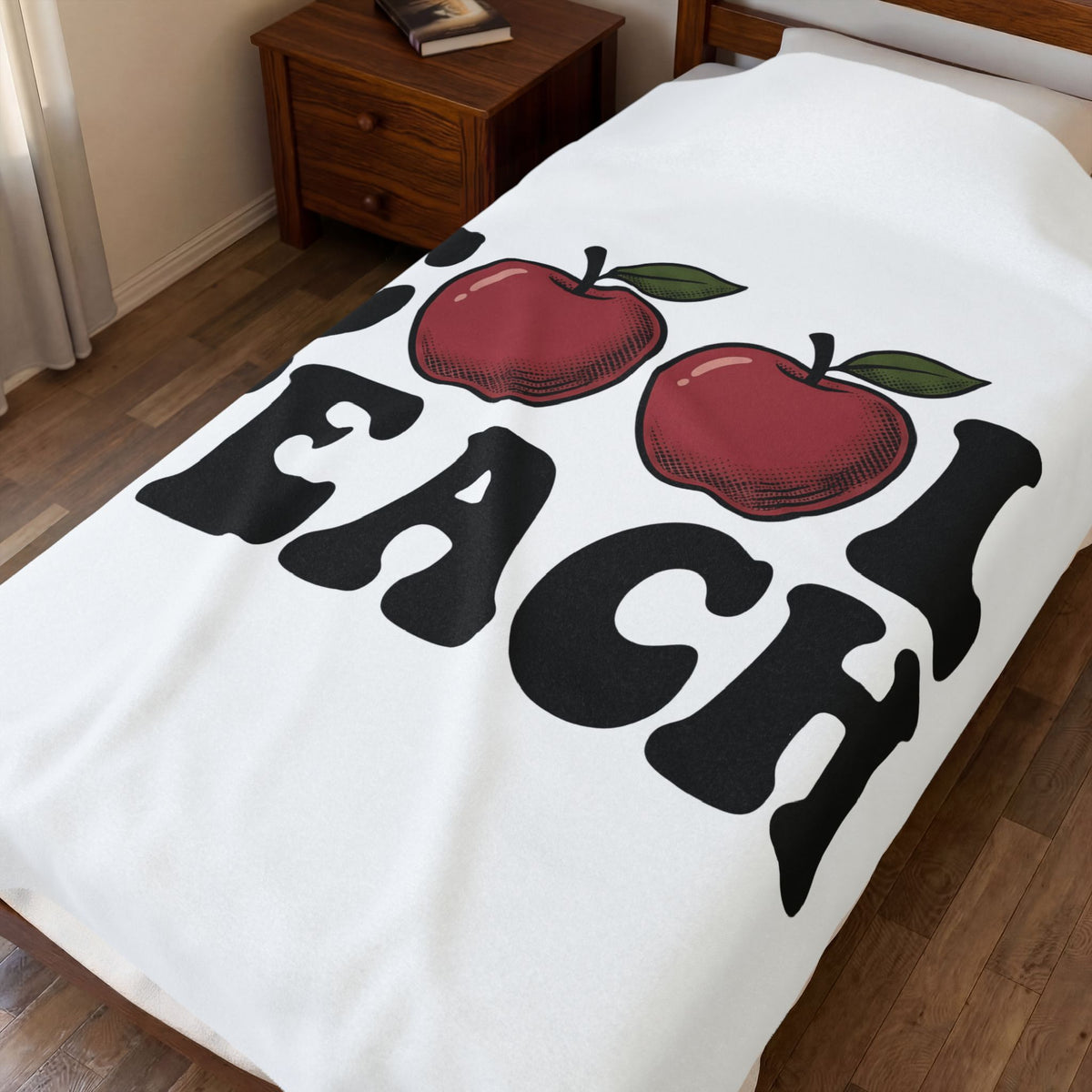 Apple Illustration Blanket Teacher Gratitude Gift Women Retro Blanket Fruit Blanket Educator Enthusiast Vintage Blanket Appreciation Graphic