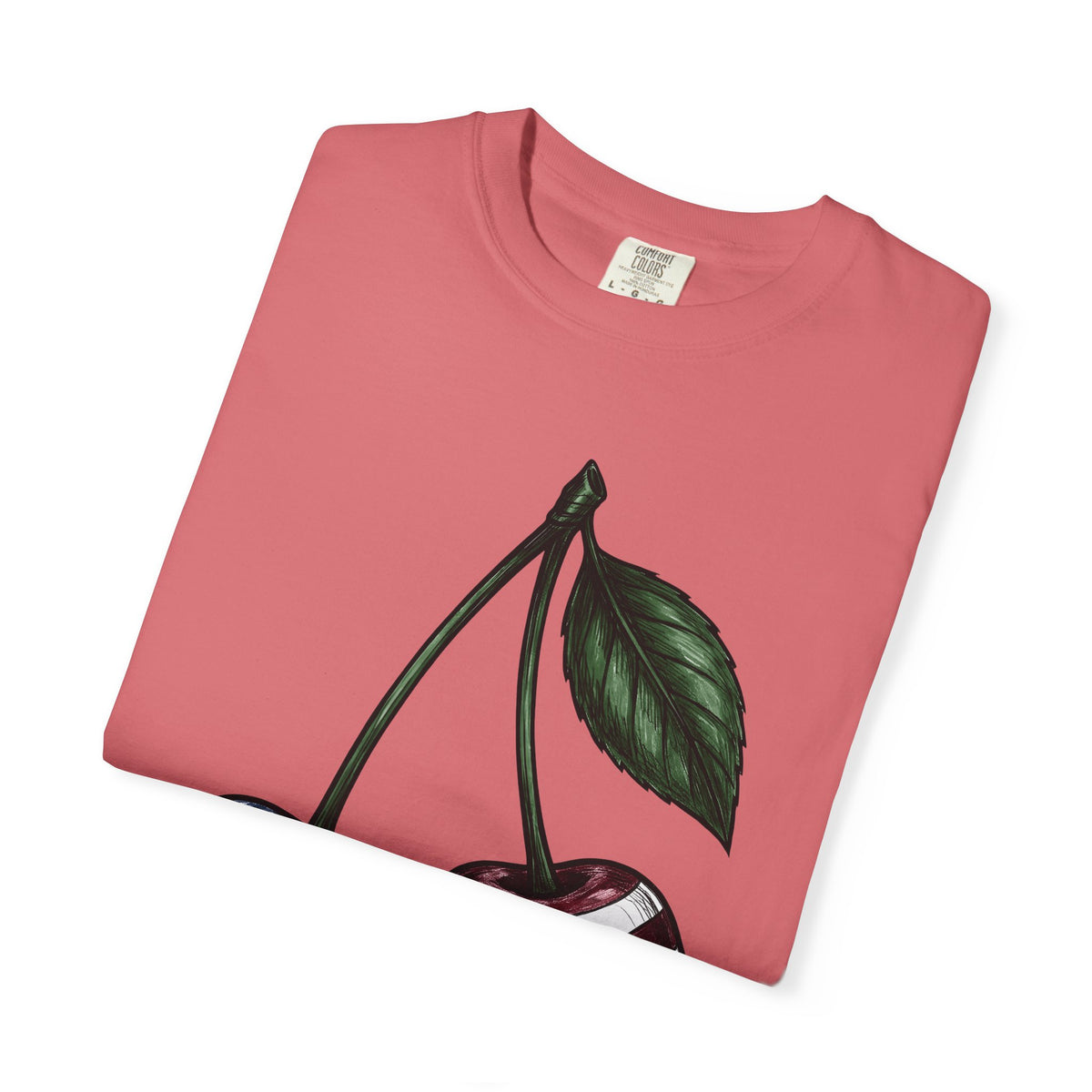 Patriotic Cherries T-Shirt America Fruit Gift Women Hand Drawn T-Shirt Cherries T-Shirt American Enthusiast Illustrated Graphic Vintage Leaf