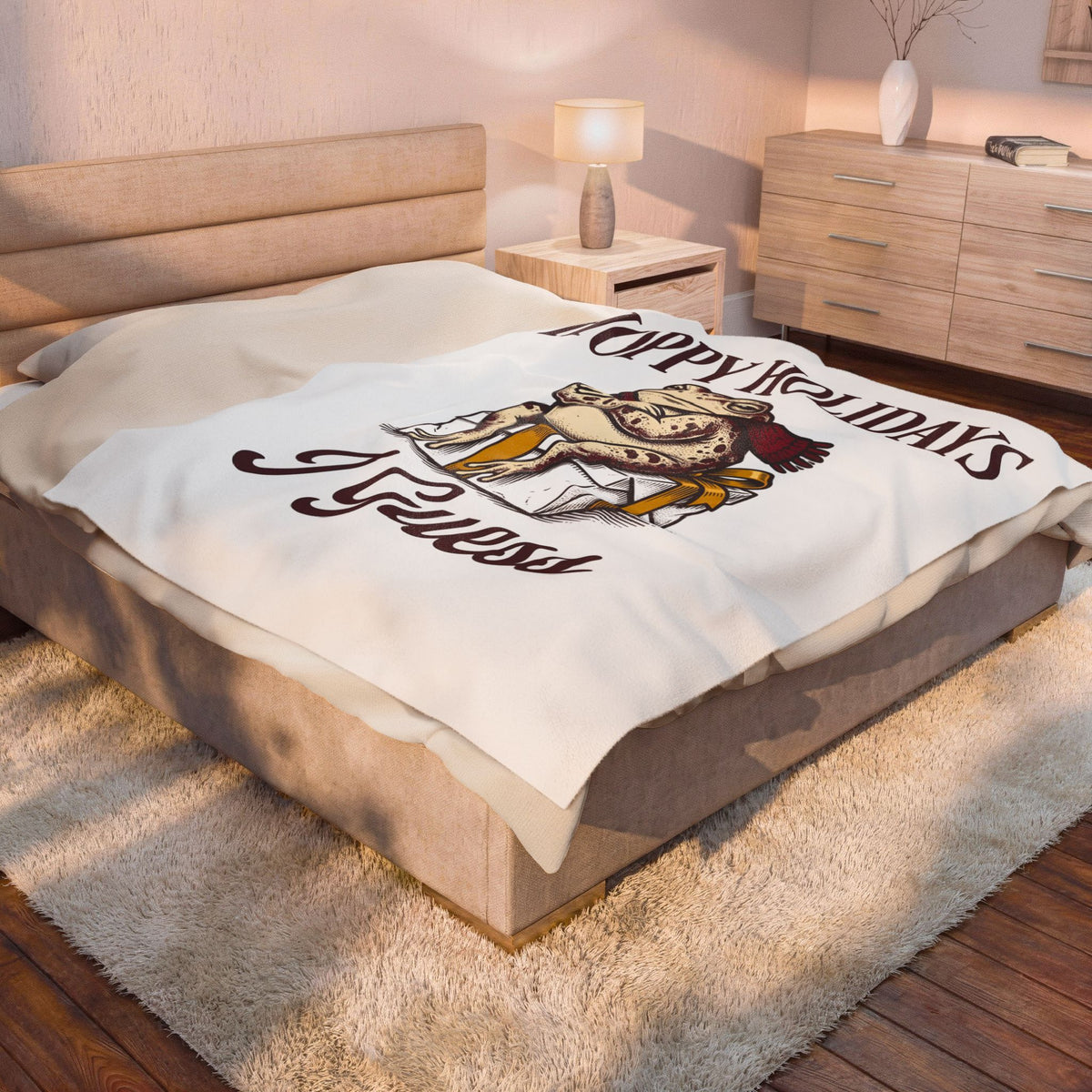 Frog Keepsake Blanket Christmas Critters Gift Women Traditional Blanket Toad Blanket Xmas Fan Hand Drawn Blanket Creature Graphic Outline Muffler