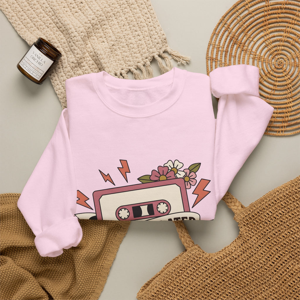 Cassette Tape Sweatshirt Mom Music Gift Women Boho Sweatshirt Mix Tape Sweatshirt Mother Fan Vintage Sweatshirt Music Graphic Retro Flowers Sweatshirt