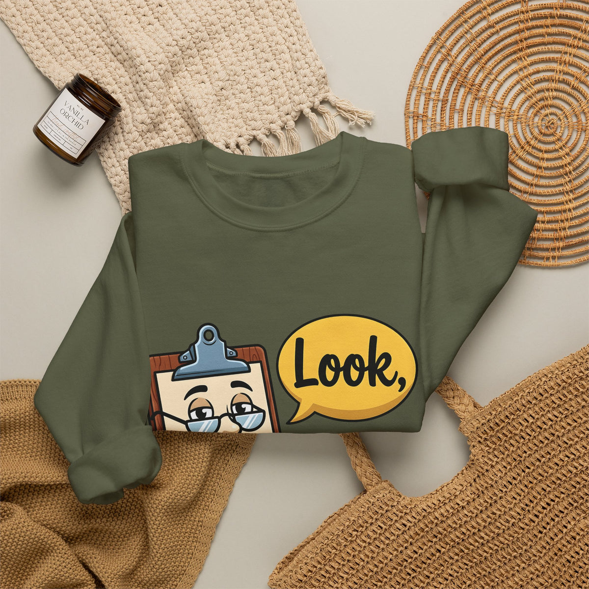 Clipboard Sketch Sweatshirt Teacher Stationery Gift Women Line Art Sweatshirt Notepad Sweatshirt Educator Enthusiast Illustration Design Drawing Sweatshirt