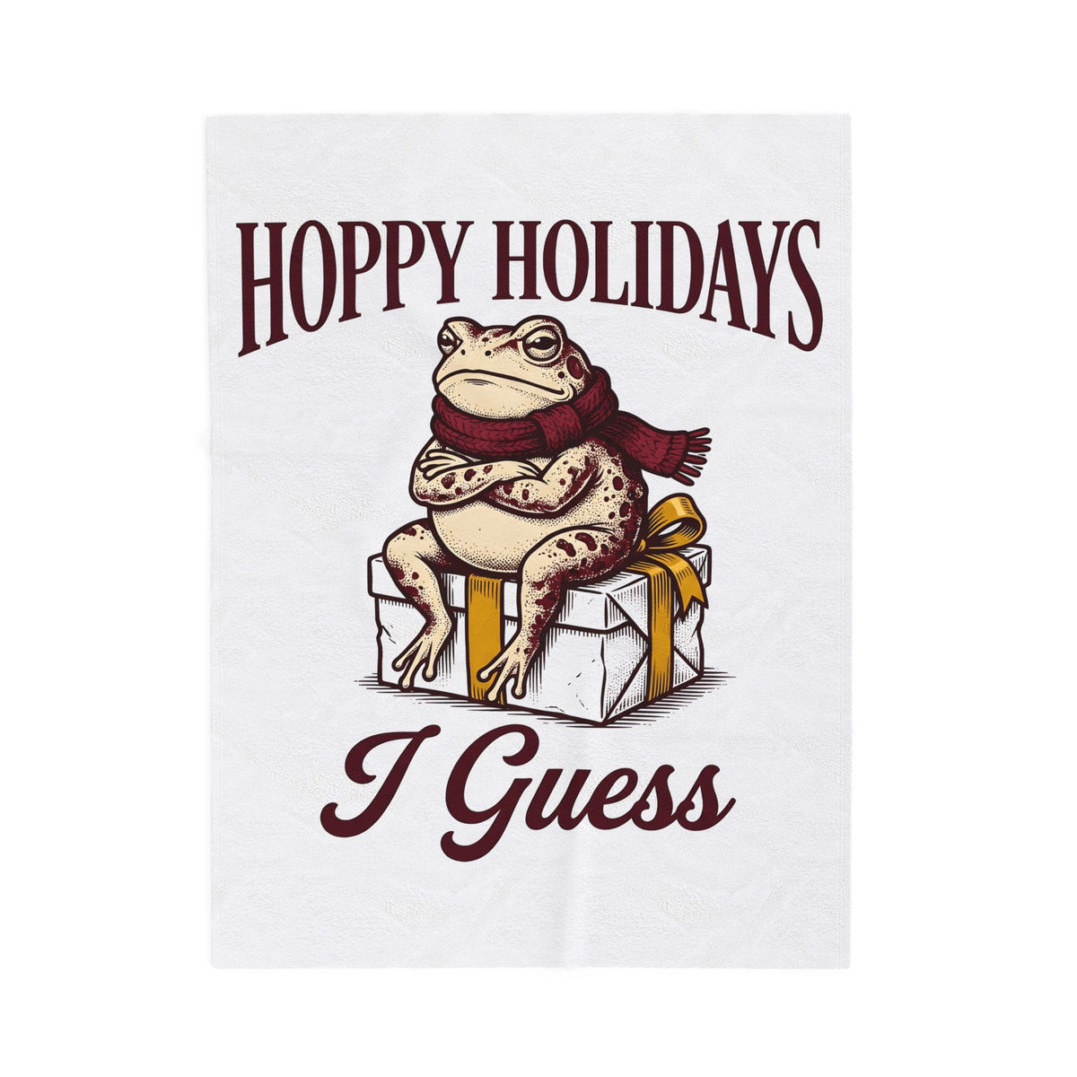 Frog Keepsake Blanket Christmas Critters Gift Women Traditional Blanket Toad Blanket Xmas Fan Hand Drawn Blanket Creature Graphic Outline Muffler