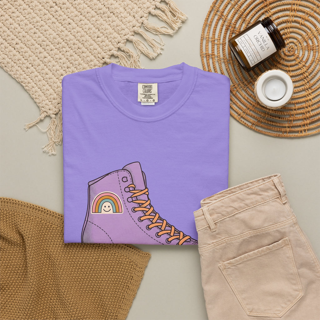 Roller Skate T-Shirt Cute Skateboarding Gift Women Cartoon T-Shirt Skate T-Shirt Kawaii Fan Comic T-Shirt Skateboard Graphic Vintage Rainbow T-Shirt