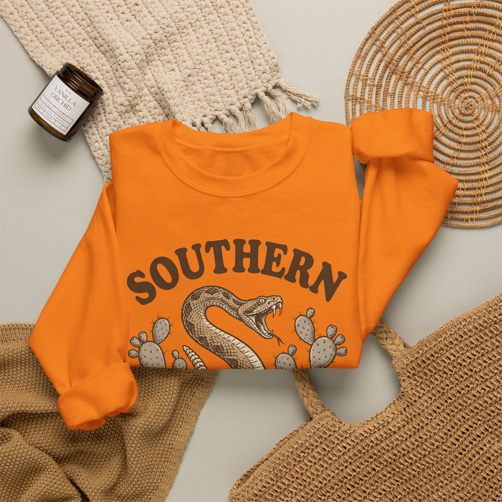 Rattlesnake Graphic Sweatshirt Cowgirl Southern Gift Women Vintage Sweatshirt Snake Sweatshirt Rodeo Fan Retro Sweatshirt Dixie Graphic Western Cactus Sweatshirt