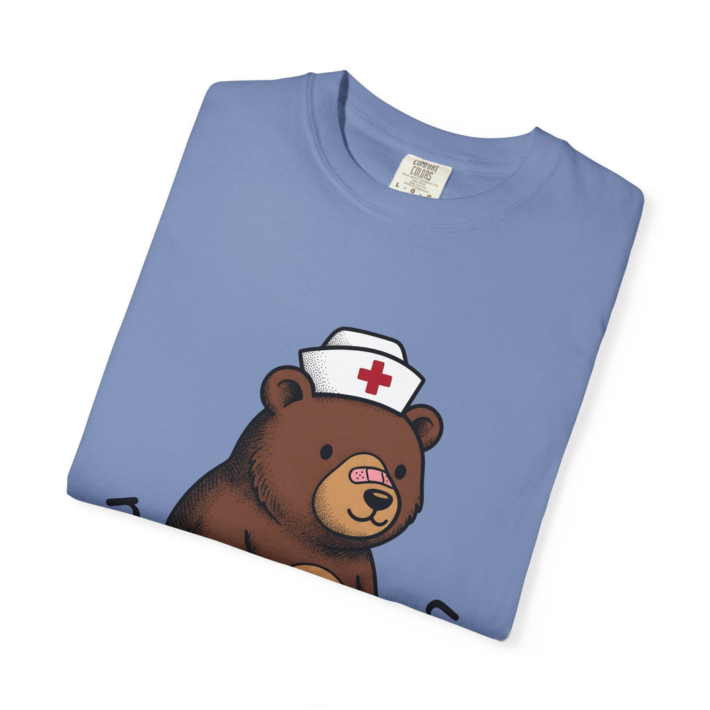 Nurse Bear T-Shirt Nurse Animal Gift Women Cute T-Shirt Teddy Bear T-Shirt Nursing Enthusiast Kawaii T-Shirt Creature Graphic Cartoon Nurse Hat