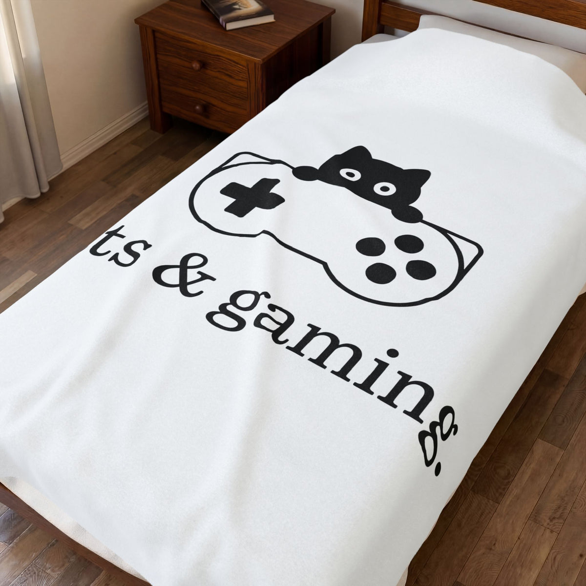 Cat Game Controller Blanket Cat Gaming Gift Women Minimalist Blanket Gamepad Blanket Feline Fan Gamer Graphic Gamer Design Modern Video Game