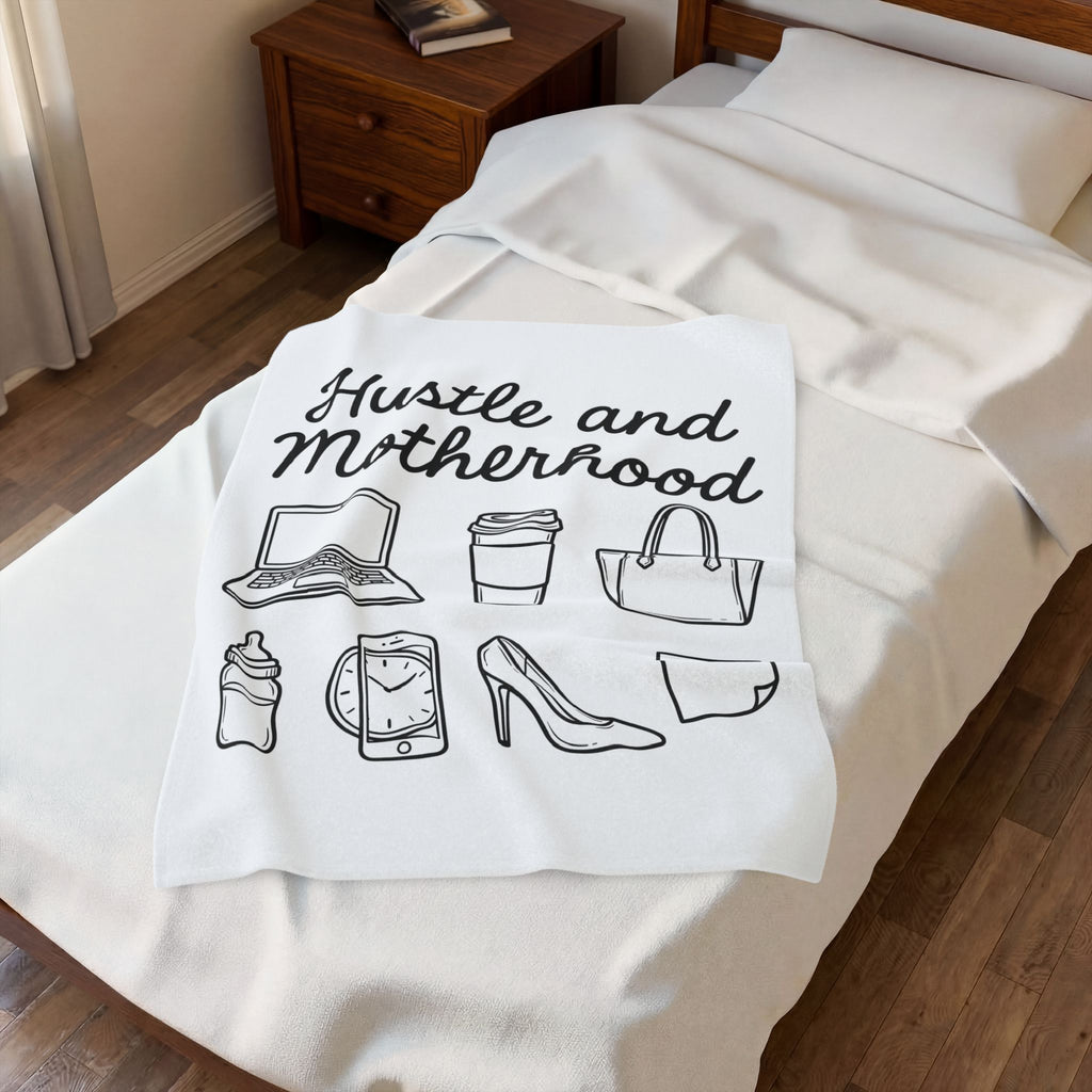 Laptop Coffee Purse Blanket Moms Work Gift Women Doodle Blanket Blanket Blanket Mother Enthusiast Hand Drawn Blanket Office Graphic Minimal Baby Bottle