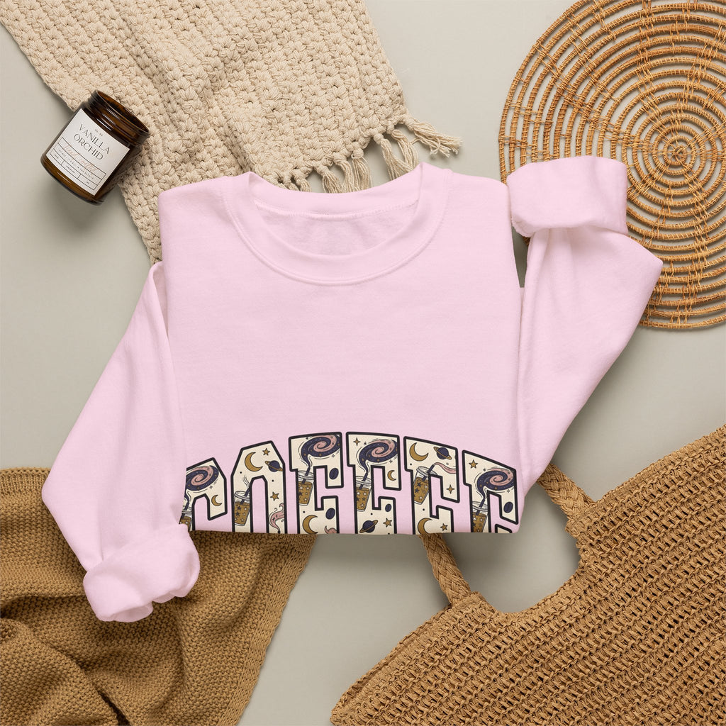 Coffee Sweatshirt Design Sweatshirt Coffee Astrology Gift Women Cartoon Sweatshirt Sweatshirt Sweatshirt Coffee Fan Toon Sweatshirt Zodiac Graphic Vintage Sparkles Sweatshirt
