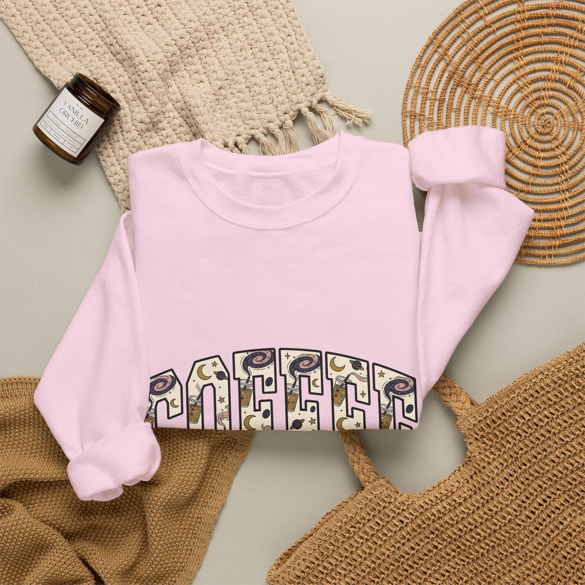 Coffee Sweatshirt Design Sweatshirt Coffee Astrology Gift Women Cartoon Sweatshirt Sweatshirt Sweatshirt Coffee Fan Toon Sweatshirt Zodiac Graphic Vintage Sparkles Sweatshirt