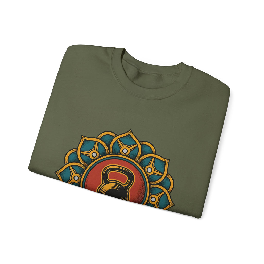 Kettlebell Mandala Sweatshirt Sports Fitness Gift Women Boho Sweatshirt Kettlebell Sweatshirt Athlete Enthusiast Hippie Sweatshirt Workout Graphic Vintage