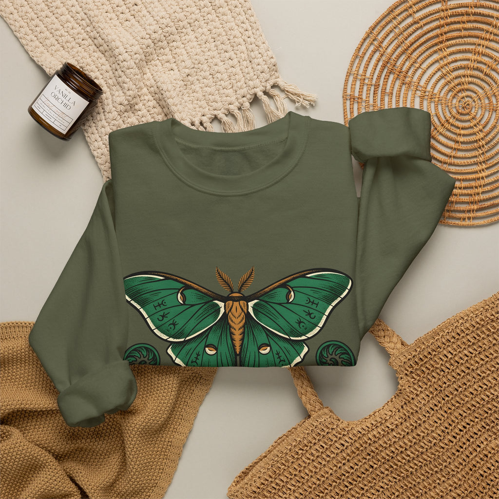 Luna Bug Sweatshirt Boho Chic Environment Gift Women Antique Sweatshirt Firefly Sweatshirt Bohemian Fan Vintage Sweatshirt Eco Graphic Line Art Greenery Sweatshirt