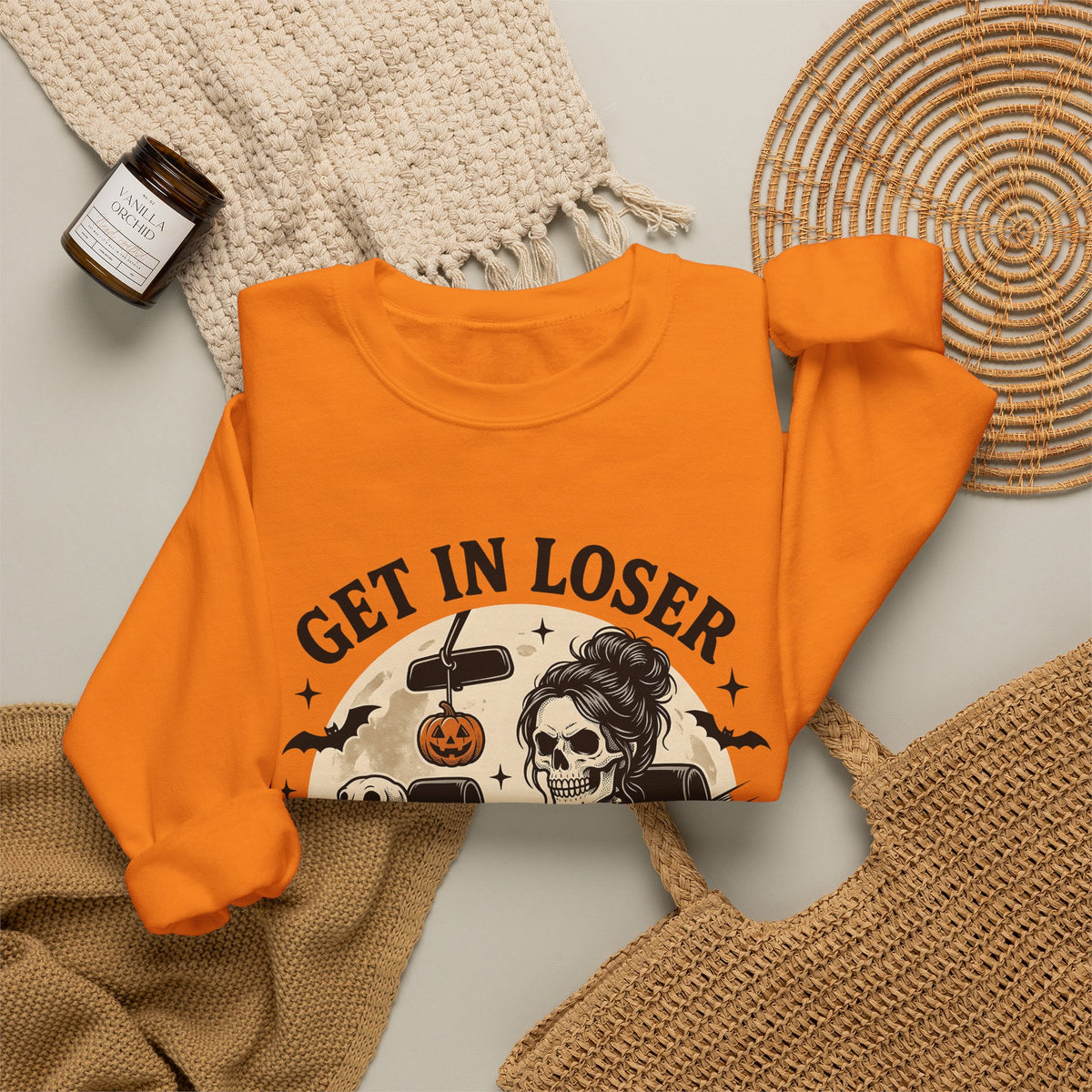 Skeleton Driver Sweatshirt Halloween Spooky Gift Women Vintage Sweatshirt Skeleton Sweatshirt Horror Fan Retro Sweatshirt Creepy Graphic Hand Drawn Bat Sweatshirt