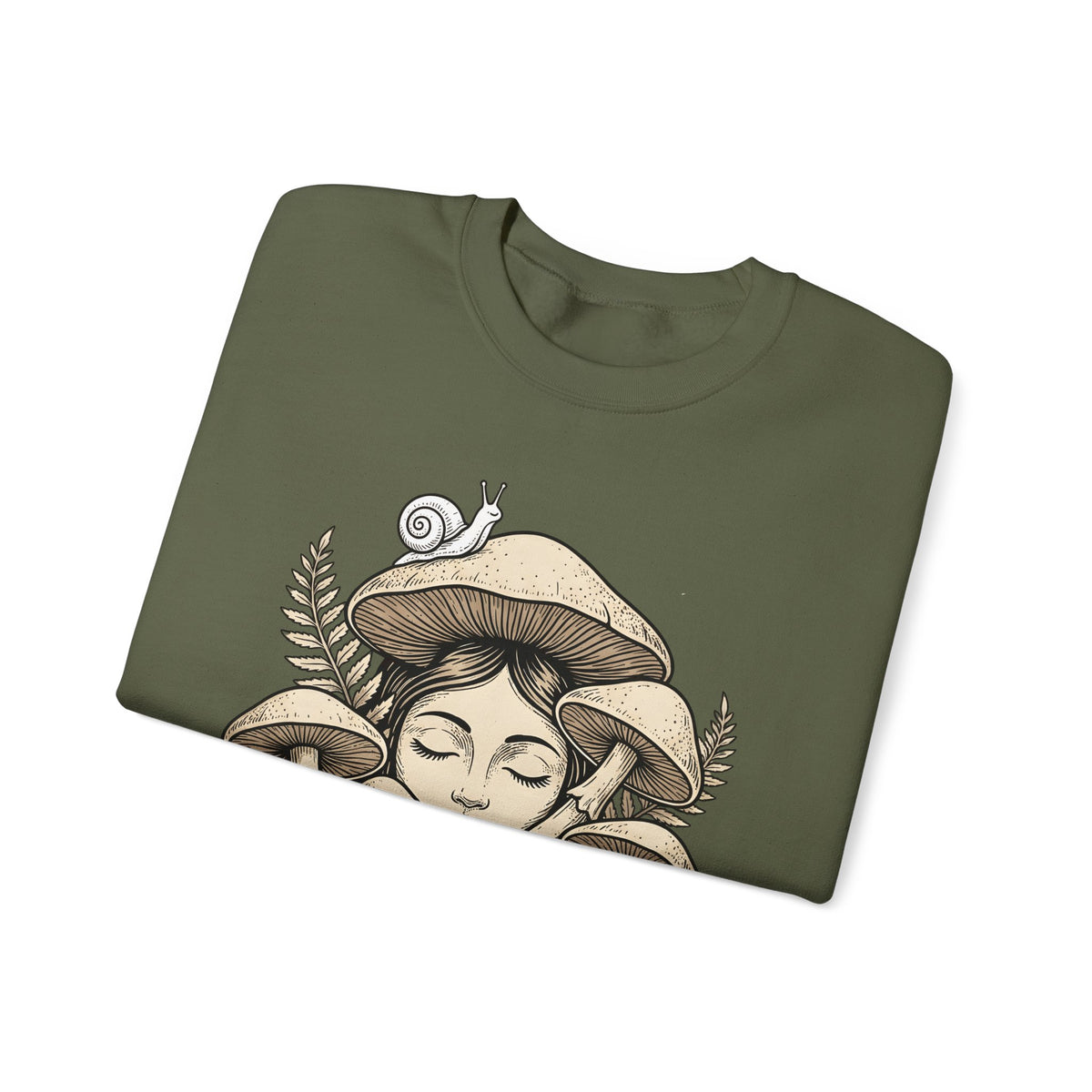 Mushroom Woman Sweatshirt Boho Chic Nature Gift Women Line Art Sweatshirt Fungus Sweatshirt Hippie Fan Minimalist Sweatshirt Earth Graphic Vintage Snail Sweatshirt