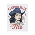 Cowgirl Portrait Cowgirl Western Gift Vintage Cowboy Rodeo Fan Rustic Retro Matchstick Blanket