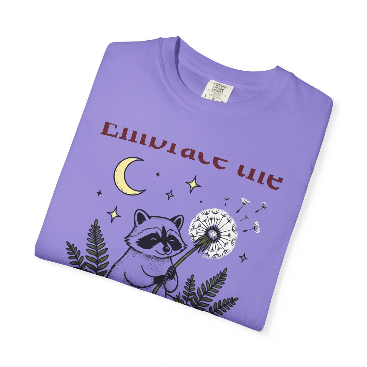 Raccoon Seed T-Shirt Cute Wildlife Gift Women Fanciful T-Shirt Trash Panda T-Shirt Adorable Fan Whimsical T-Shirt Animal Graphic Doodle Lunar