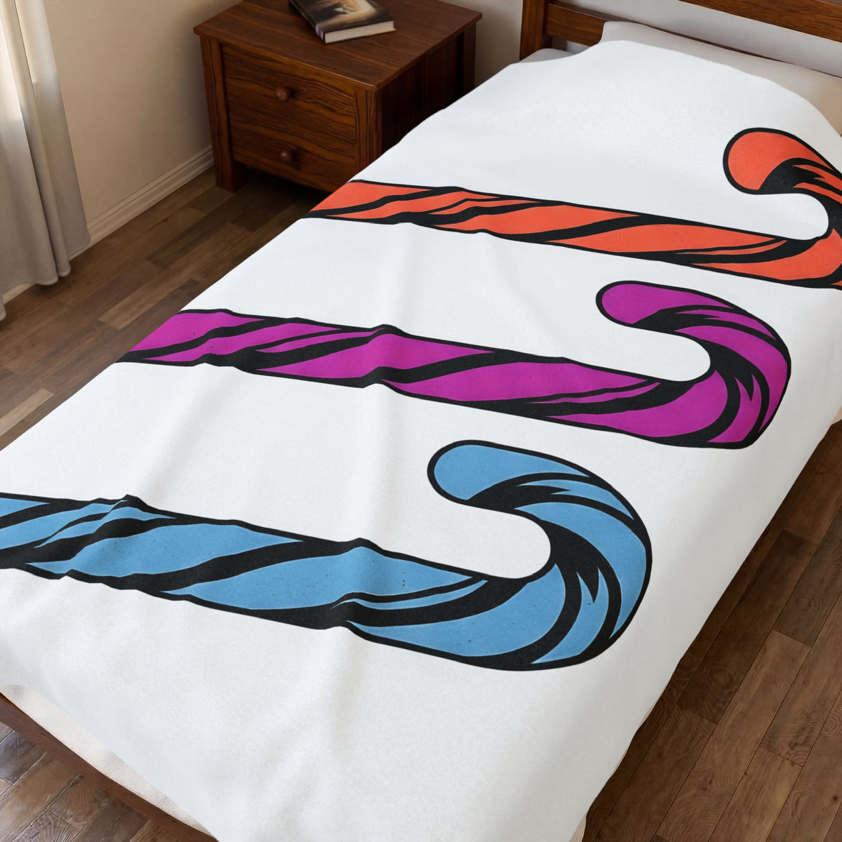 Holiday Candy Blanket Christmas Confectionery Gift Women Flat Design Blanket Candy Blanket Christmas Fan Minimalist Blanket Sweets Graphic Clean