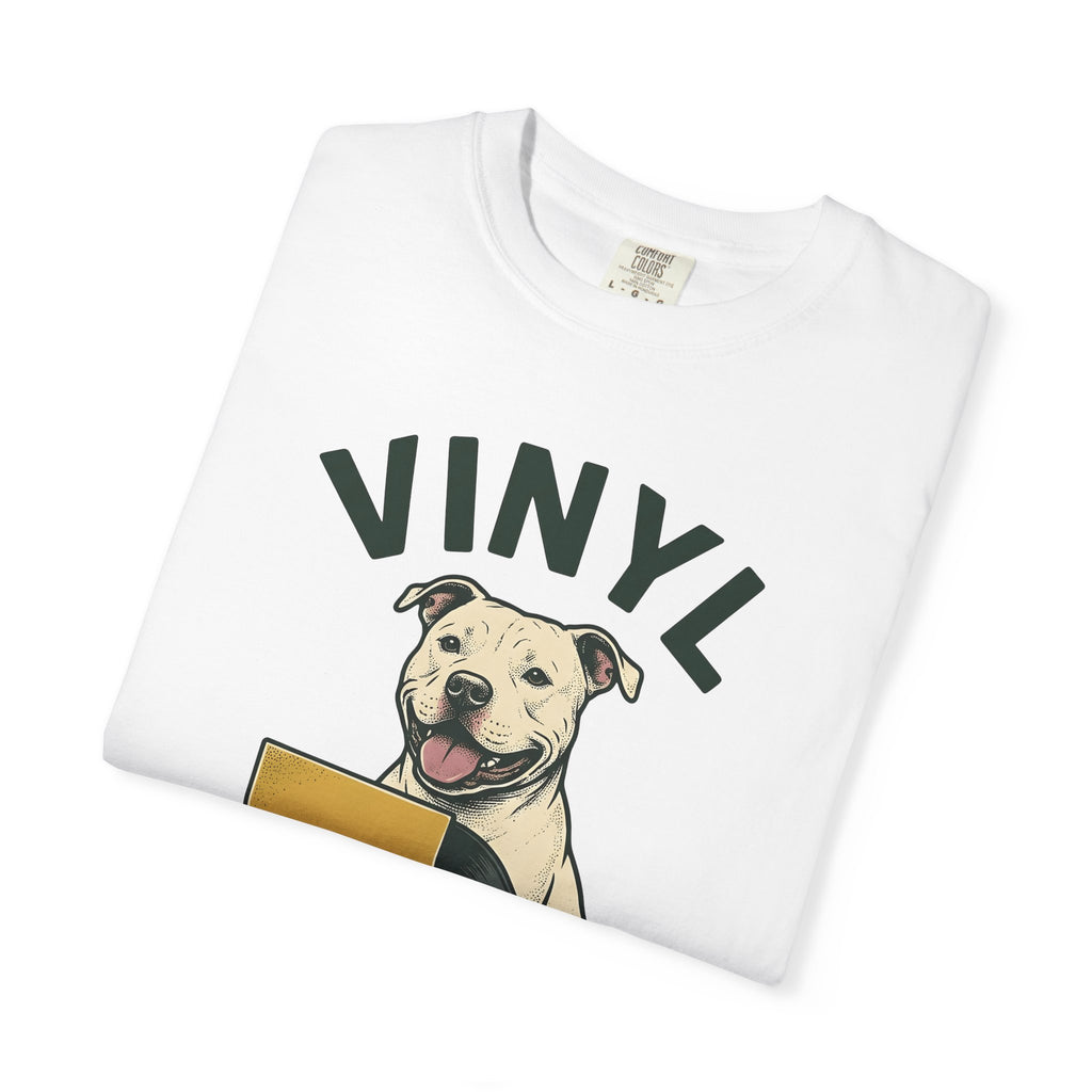 Pit Bull Dog Dog Sound Gift Distressed Pibble Dog Fan Grunge Audio Line Vinyl T-Shirt