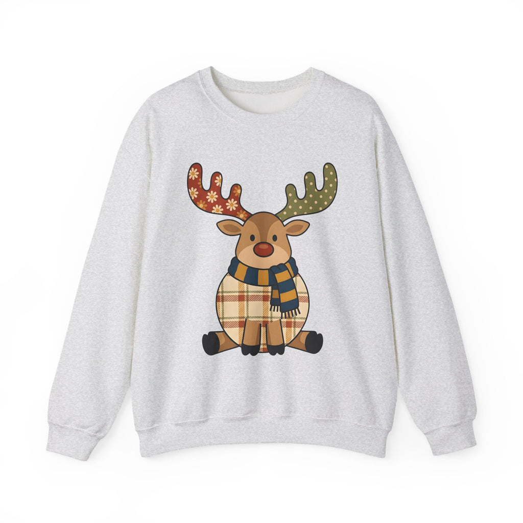 Deer Drawing Holiday Noel Gift Cartoon Fawn Christmas Fan Caricature Christmas Classic Winter Sweatshirt