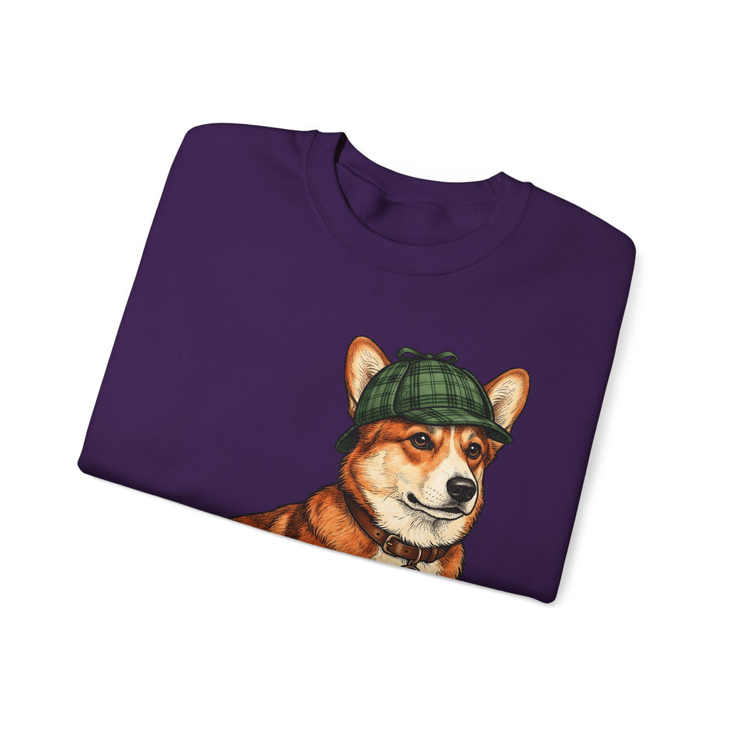 Corgi Puppy Dog Animals Gift Sketch Puppy Dog Fan Canine Doggy Retro Detective Cap Sweatshirt