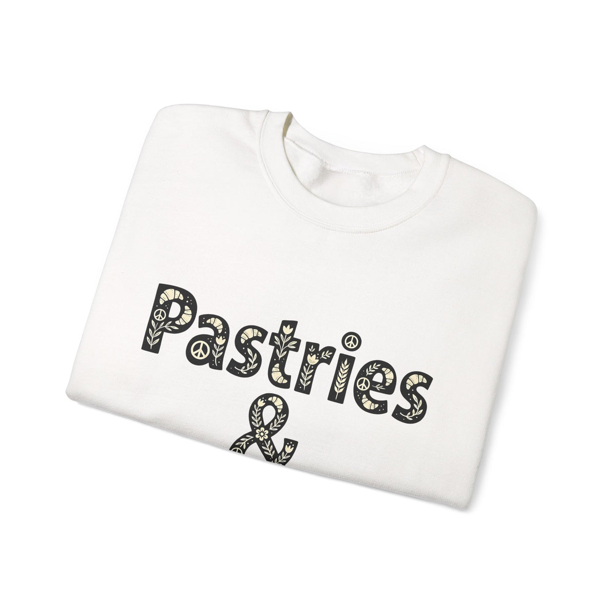 Pastry Peace Logo Sweatshirt Desserts Bakery Gift Women Fun Sweatshirt Pastry Logo Sweatshirt Sweets Fan Retro Sweatshirt Bakery Design Vintage Flower Sweatshirt