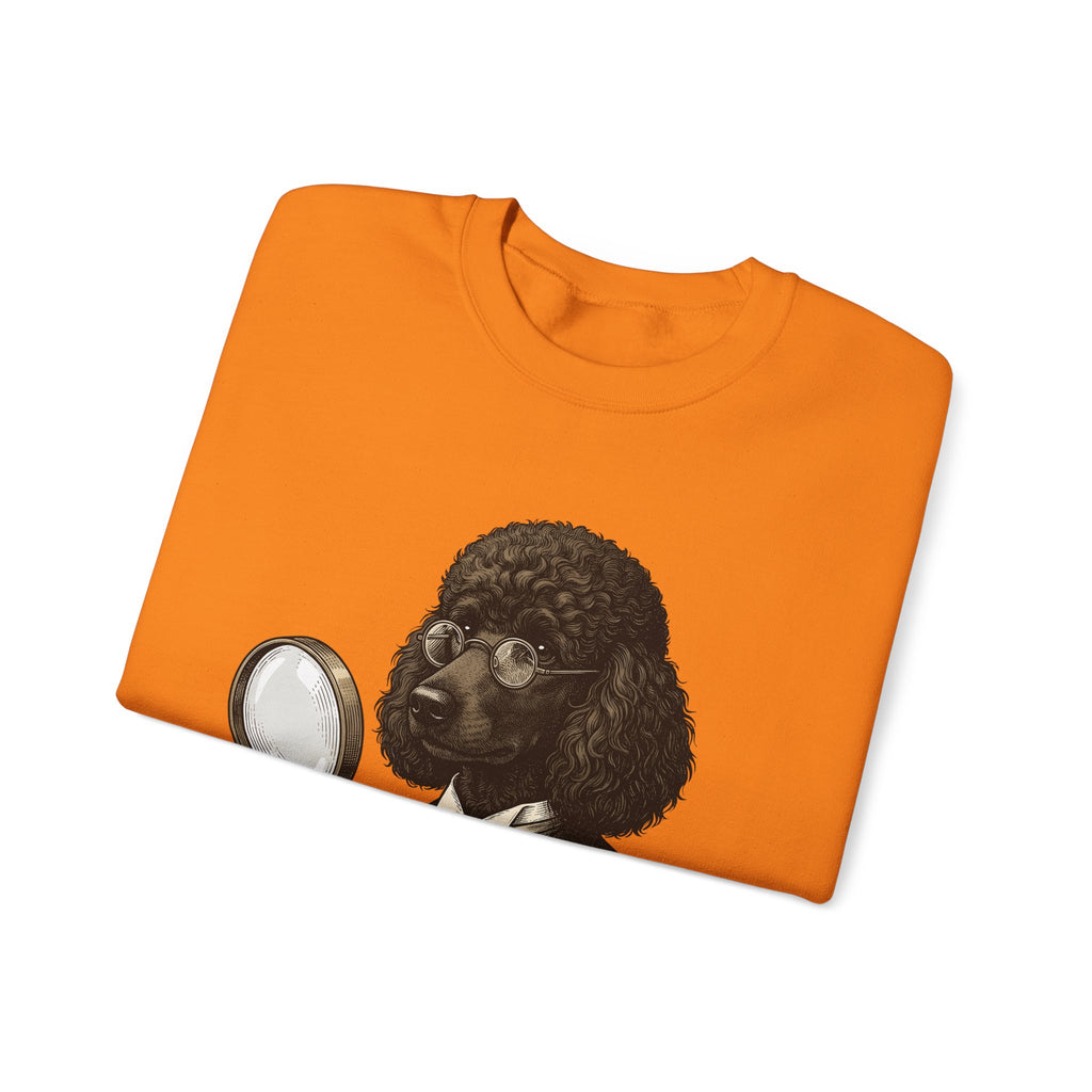 Poodle Detective Sweatshirt Dog Humor Gift Women Vintage Sweatshirt Dog Detective Sweatshirt Dog Fan Canine Comic Graphic Sweatshirt Hand Drawn Magnifying
