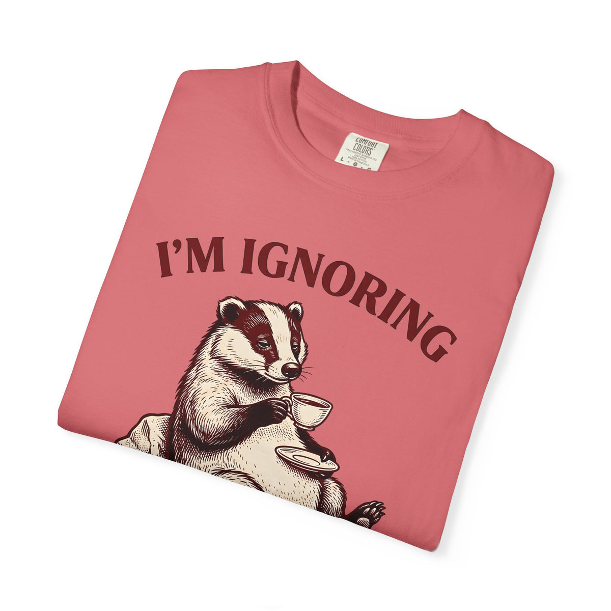 Badger Tea Funny Creatures Gift Sketch Tea Humor Fan Drawing Cartoon Tea Cup T-Shirt