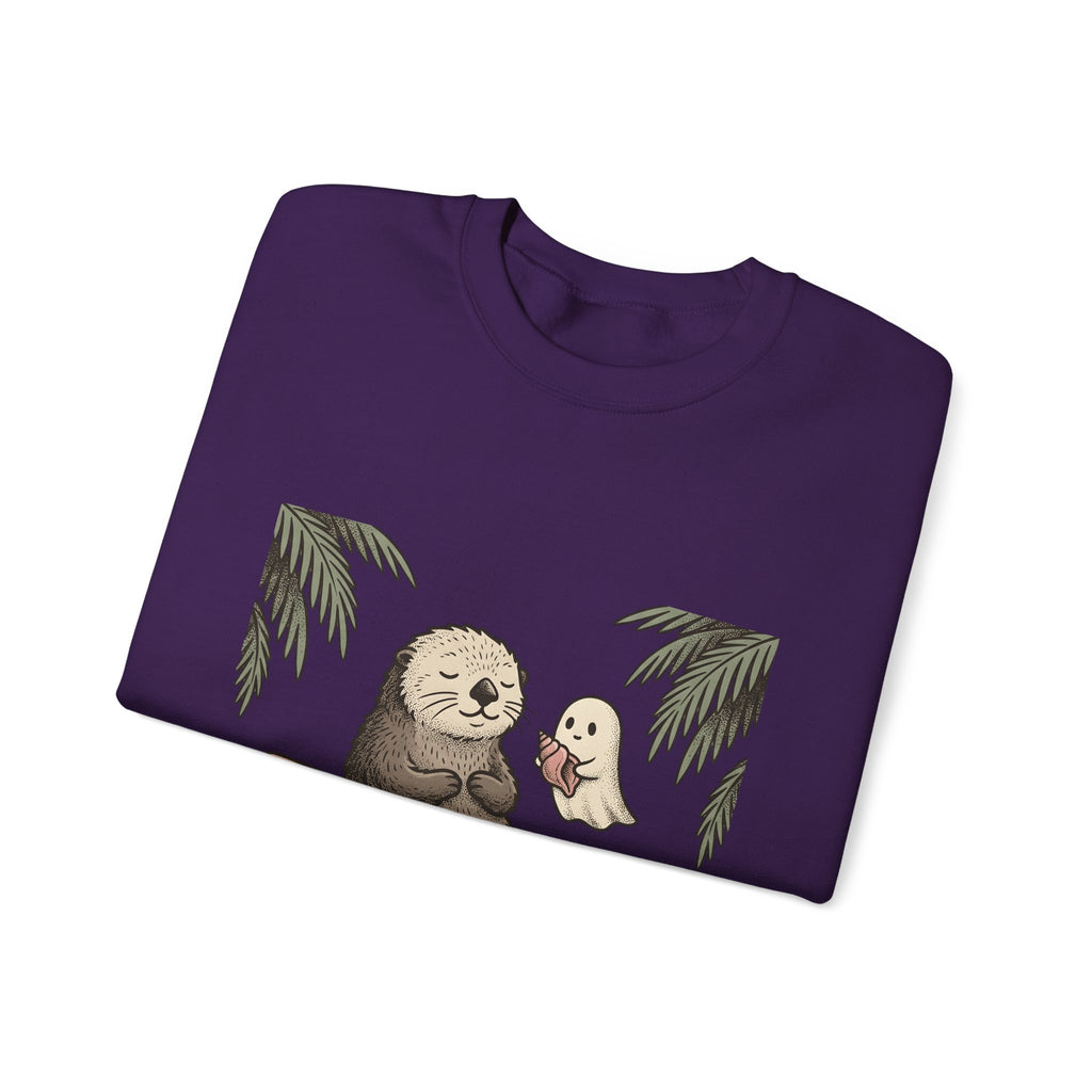 Otter Wave Sweatshirt Sports Seaside Gift Women Playful Sweatshirt Otter Sweatshirt Athlete Fan Cartoon Sweatshirt Coastal Graphic Old School Apparition Sweatshirt