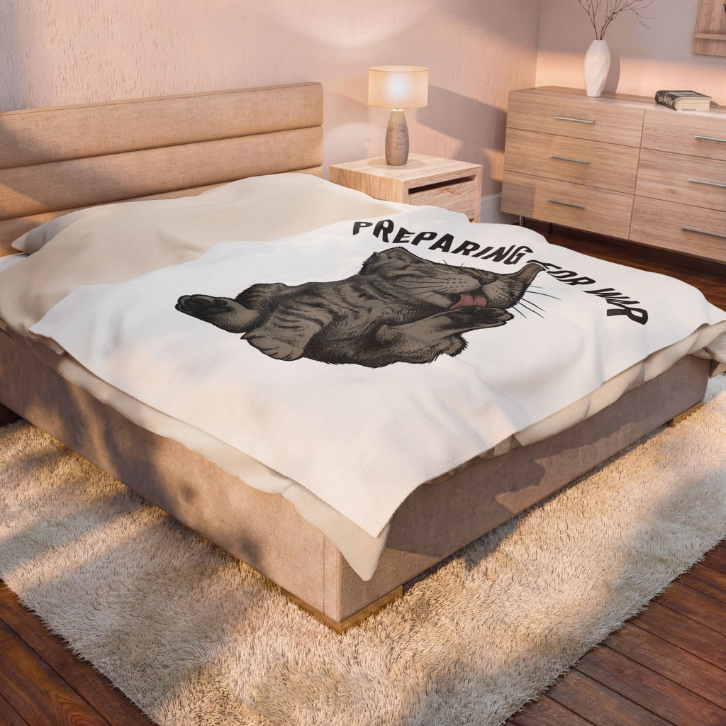 Striped Cat Cat Jokes Gift Sketch Tabby Cat Feline Fan Drawing Retro Claw Blanket