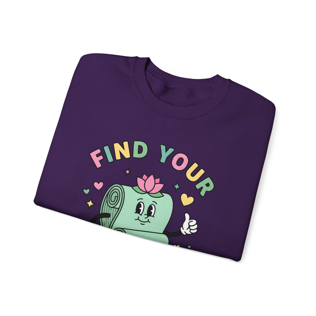 Workout Mat Design Sweatshirt Yoga Relaxation Gift Women Doodle Sweatshirt Exercise Mat Sweatshirt Yoga Enthusiast Hand Drawn Sweatshirt Calming Illustration