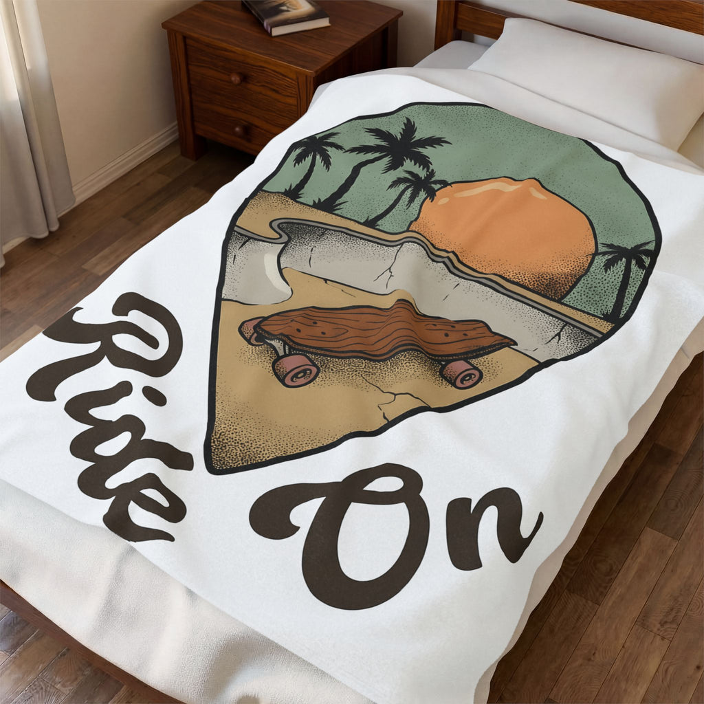 Longboard Design Blanket Skateboarding Seaside Gift Women Classic Blanket Longboarding Blanket Skater Enthusiast Retro Blanket Coastal Graphic Old