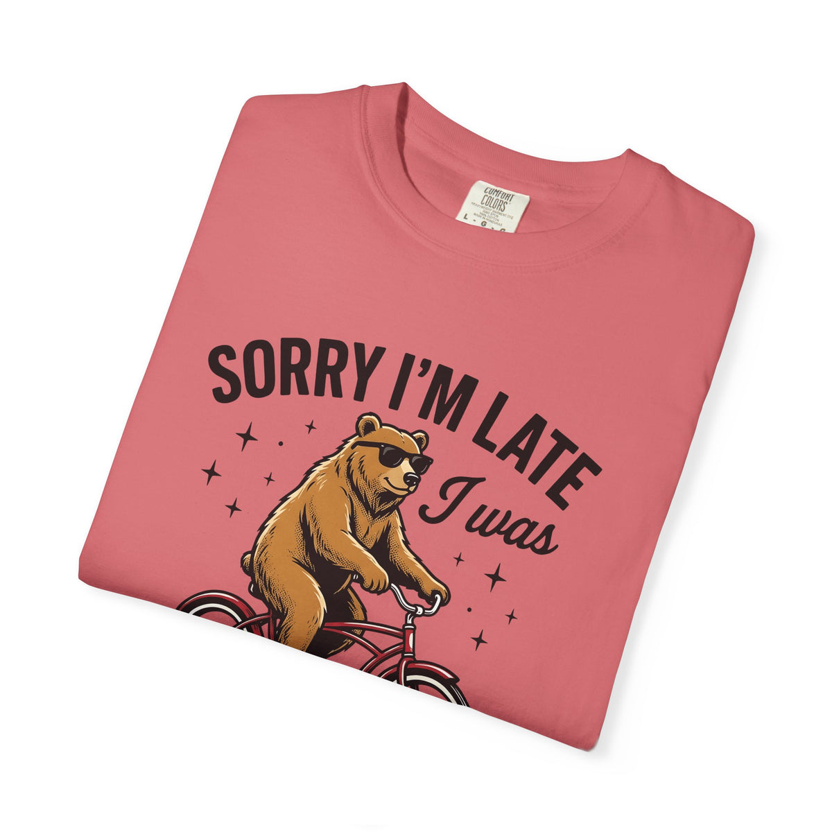 Bear Cycling T-Shirt Funny Creatures Gift Women Funny Cartoon T-Shirt Bear T-Shirt Humor Fan Cartoonish T-Shirt Animal Graphic Classic Cool Glasses