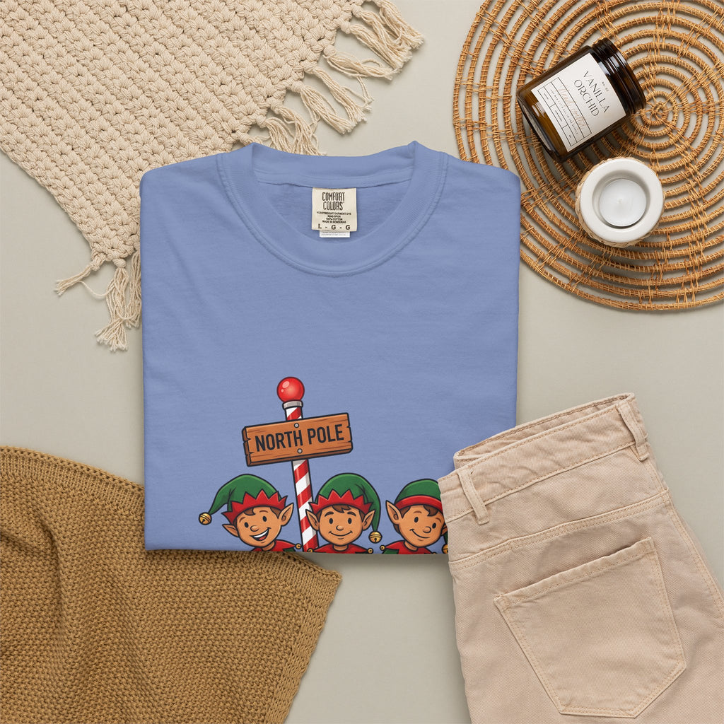 Holiday Elves T-Shirt Christmas Relatives Gift Women Comic T-Shirt Elf T-Shirt Christmas Fan Cartoon T-Shirt Family Graphic Retro Polar Sign T-Shirt