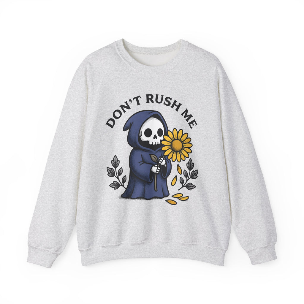 Death Figure Sweatshirt Halloween Witchcraft Gift Women Doodle Sweatshirt Grim Reaper Sweatshirt Horror Fan Skeleton Graphic Sweatshirt Classic Bloom Sweatshirt