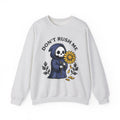 Death Figure Sweatshirt Halloween Witchcraft Gift Women Doodle Sweatshirt Grim Reaper Sweatshirt Horror Fan Skeleton Graphic Sweatshirt Classic Bloom Sweatshirt