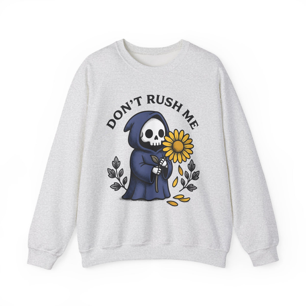 Death Figure Sweatshirt Halloween Witchcraft Gift Women Doodle Sweatshirt Grim Reaper Sweatshirt Horror Fan Skeleton Graphic Sweatshirt Classic Bloom Sweatshirt