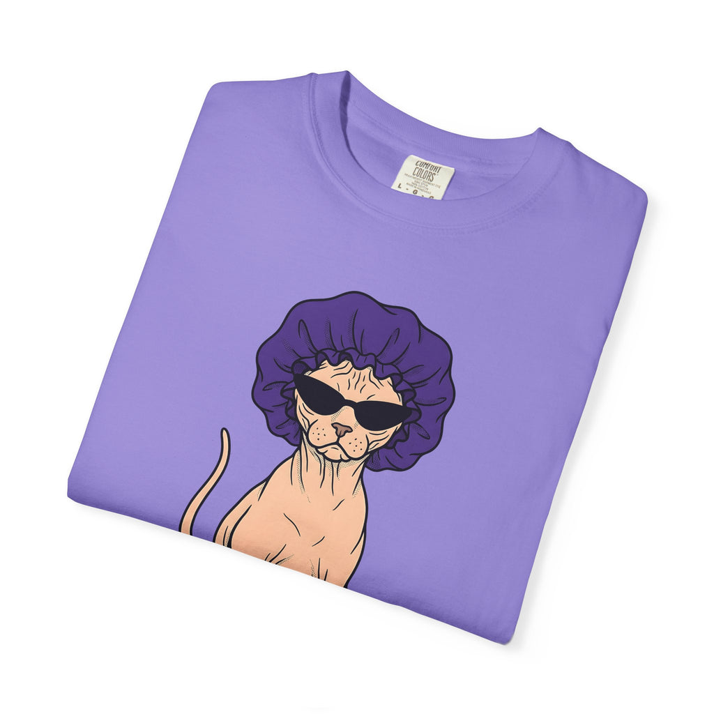 Hairless Cat T-Shirt Cat Creature Gift Women Illustration T-Shirt Sphynx T-Shirt Cat Fan Drawing T-Shirt Monster Graphic Classic Bunny Feet T-Shirt