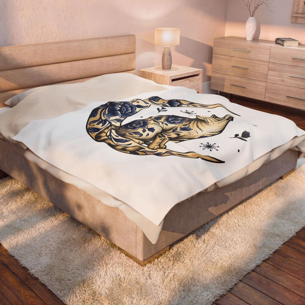 Flower Kitty Blanket Cat Astrology Gift Women Hippie Blanket Kitty Cat Blanket Cat Fan Zodiac Graphic Blanket Retro Half Moon Blanket