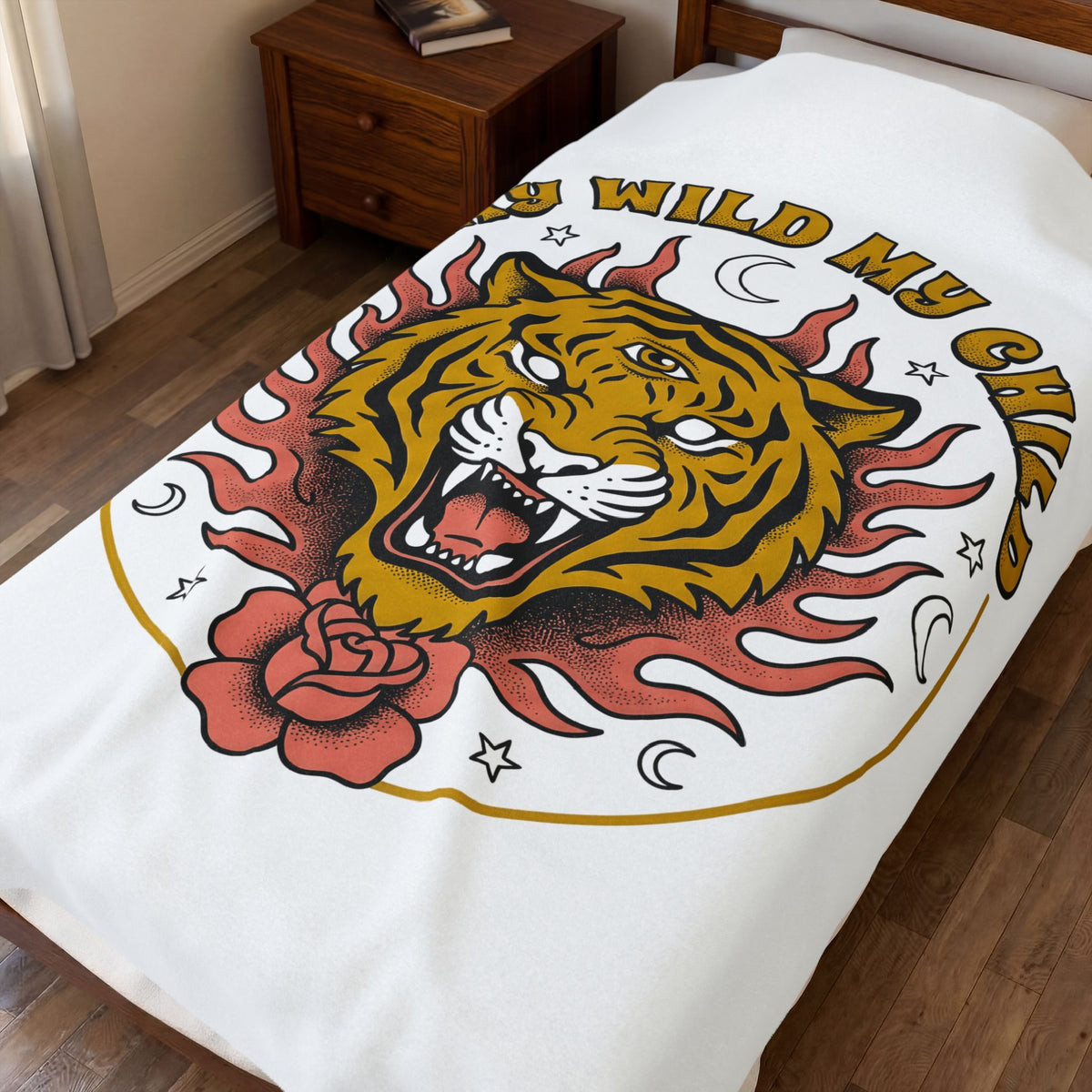 Tiger Head Blanket Boho Chic Animal Gift Women Psychedelic Blanket Tiger Blanket Hippie Fan Tribal Graphic Vintage Rose Blanket