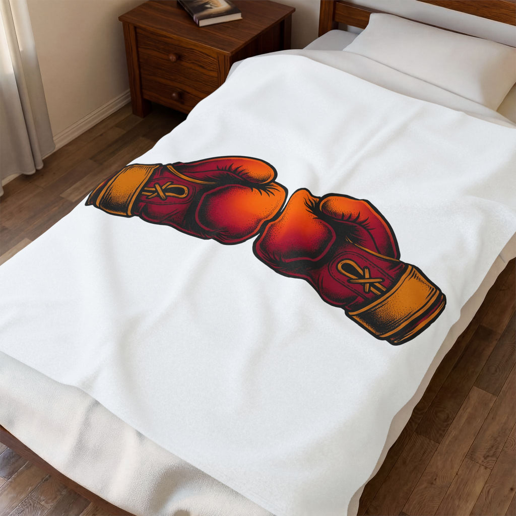 Boxing Gloves Blanket Sports Fitness Gift Women Vintage Blanket Boxing Mitts Blanket Athlete Enthusiast Distressed Blanket Workout Graphic Retro