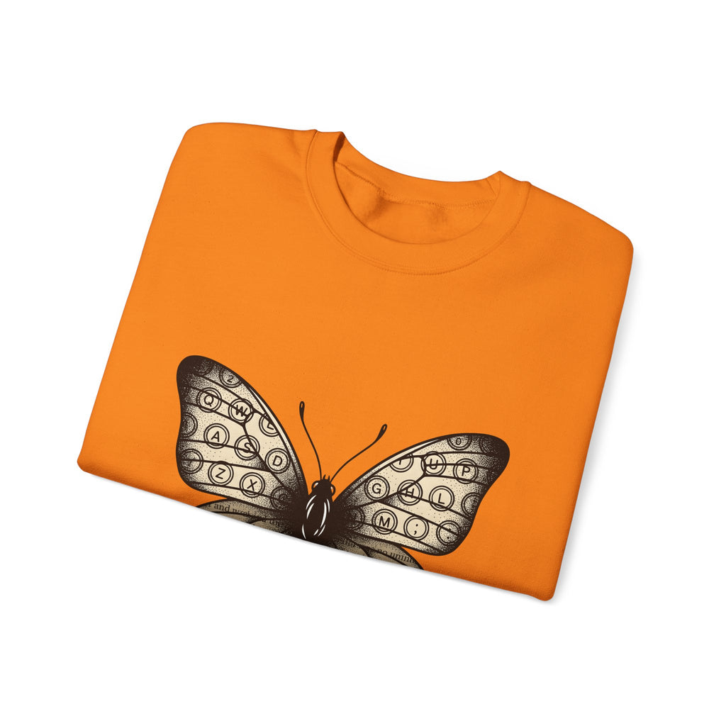 Butterfly Design Sweatshirt Moms Environment Gift Women Sketch Sweatshirt Butterfly Sweatshirt Motherhood Fan Illustration Graphic Cartoon Keyboard Keys