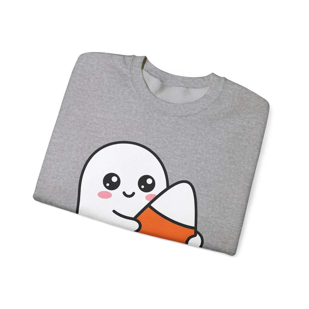Ghost Sweet Corn Halloween Treats Gift Lovable Sweetcorn Spooky Fan Cute Sweets Clean Happy Sweatshirt