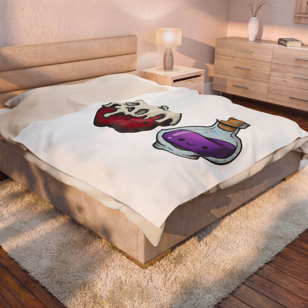Deadly Fruit Elixir Blanket Halloween Halloween Gift Women Cartoon Blanket Poison Drink Blanket Halloween Fan Comic Blanket Spooky Graphic Hand