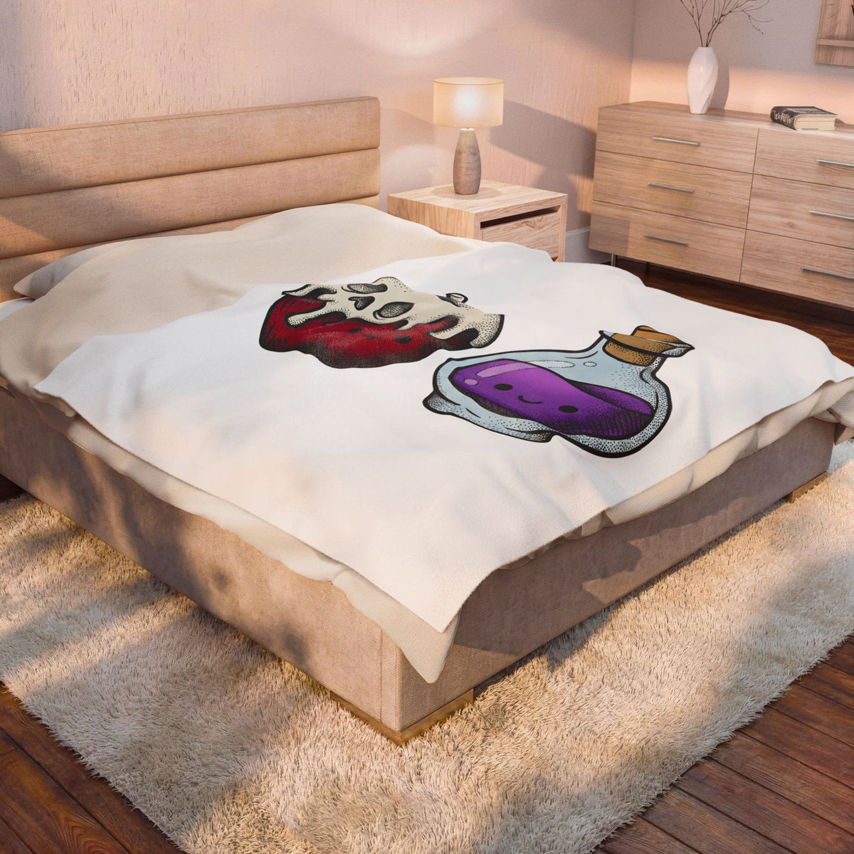 Deadly Fruit Elixir Blanket Halloween Halloween Gift Women Cartoon Blanket Poison Drink Blanket Halloween Fan Comic Blanket Spooky Graphic Hand
