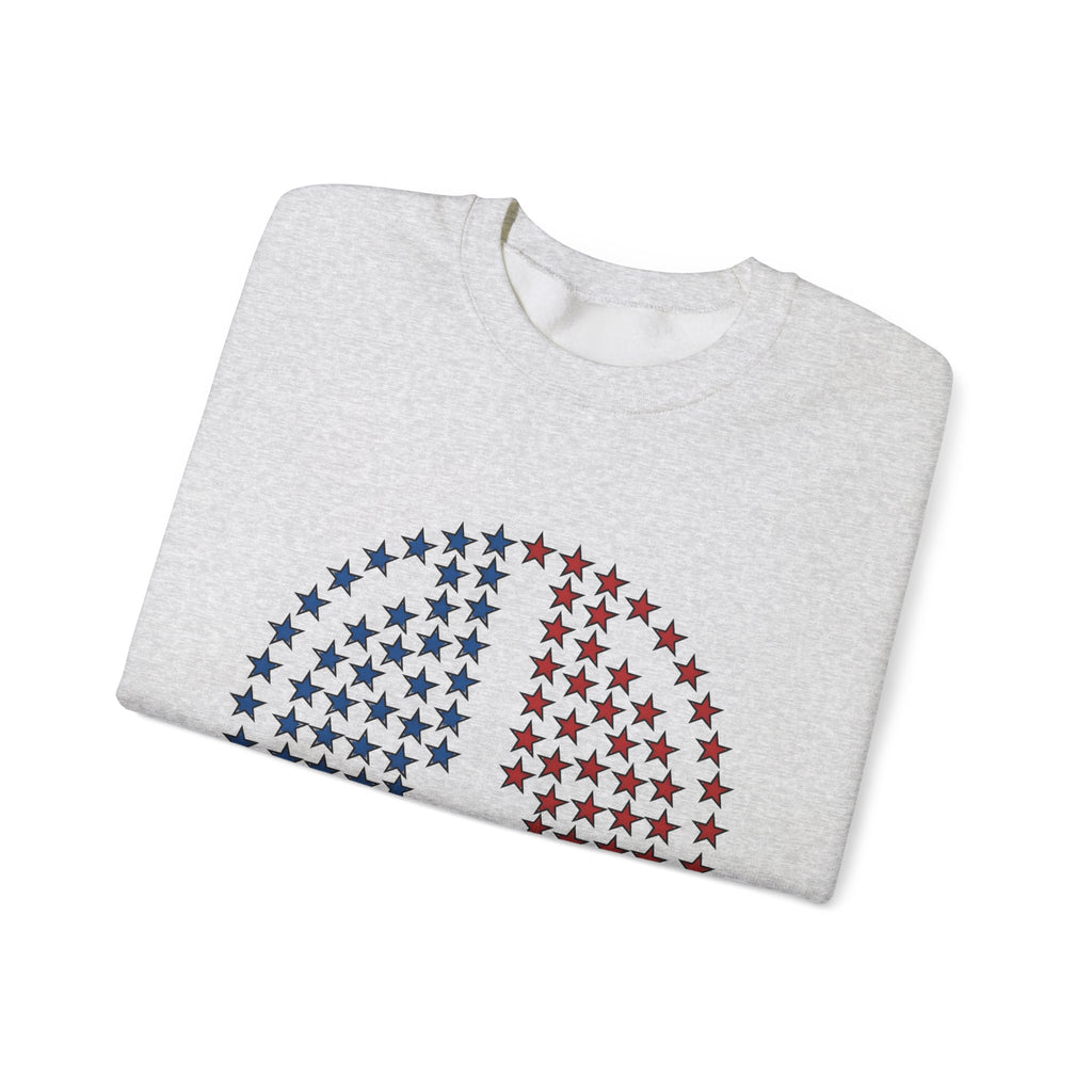Peace Sign Stars Sweatshirt 4th Of July Calm Gift Women Independence Sweatshirt Star Symbol Sweatshirt Patriot Fan Retro Sweatshirt Serene Graphic Throwback