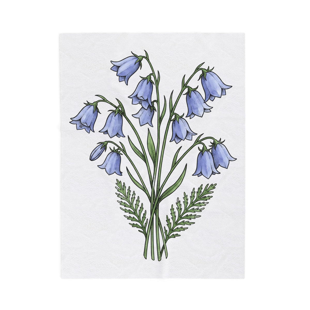 Bluebell Flower Blanket Boho Chic Floral Gift Women Botanical Blanket Harebell Blanket Bohemian Enthusiast Botanical Blanket Floral Graphic Vintage