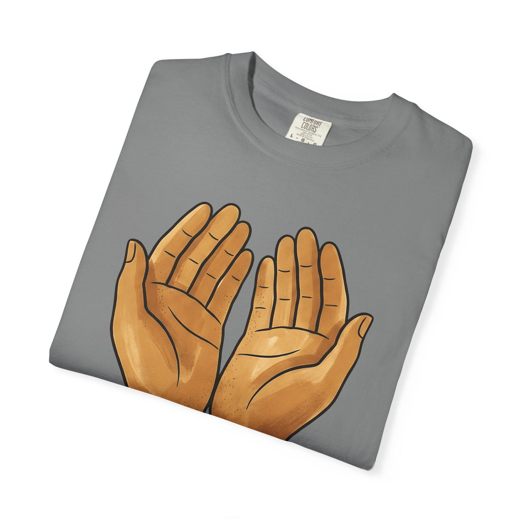 Open Palms T-Shirt Support Thanks Gift Women Sketch T-Shirt Hands T-Shirt Caregiver Enthusiast Drawing Illustration Gratitude Graphic Simple